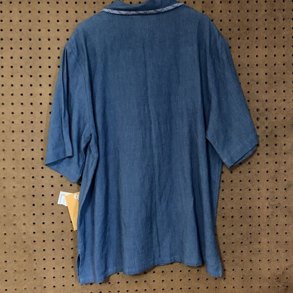 Denim Chambray Blue Denim Button Down Shirt Cottage Granny 90s Koret City Blues - Picture 4 of 5